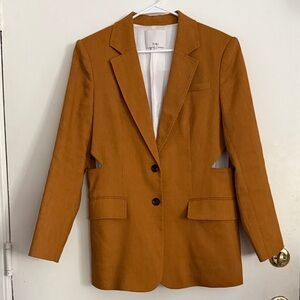 Tibi linen cut-out blazer in cinnamon size 10